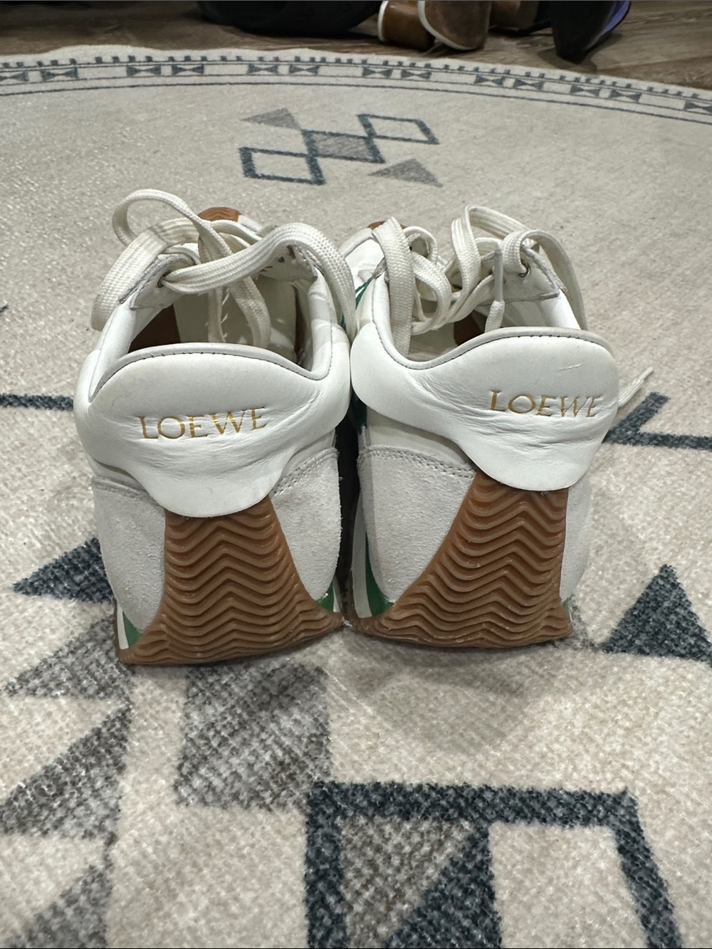 Loewe green and white suede sneaker - Picture 3 of 4